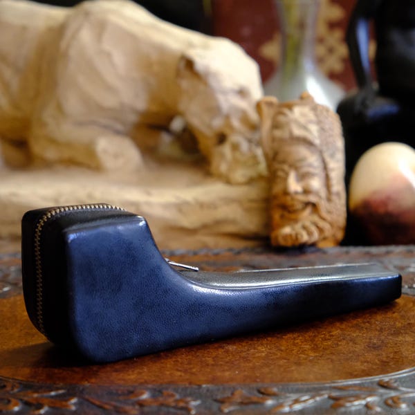 Etui à pipe en cuir d'agneau NOS Gama Portugal avec boîte