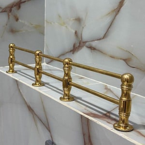 Unlacquered Brass Gallery Rail: Kitchen Shelf Tipping, Luxurious Style