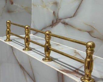 Unlacquered Brass Gallery Rail: Kitchen Shelf Tipping, Luxurious Style