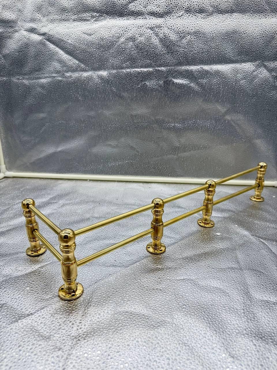 Unlacquered Brass Gallery Rail | Kitchen Fiddle Tipping Shelf Rail Solid Brass. Luxurious Style.