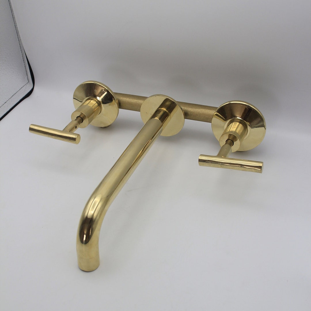 Unlacquered Solid Brass Wall Mountfaucet , Bathroom Faucet , Powder ...