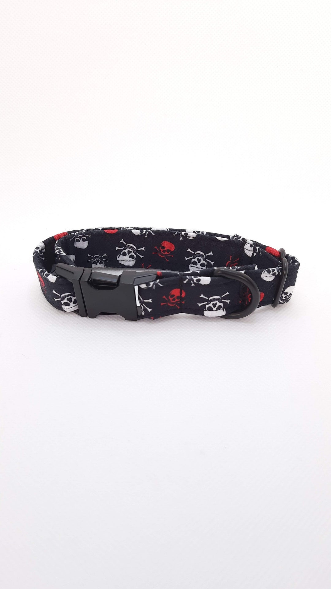 Black Skulls Dog Collar Harness Pet Collar Leash Etsy