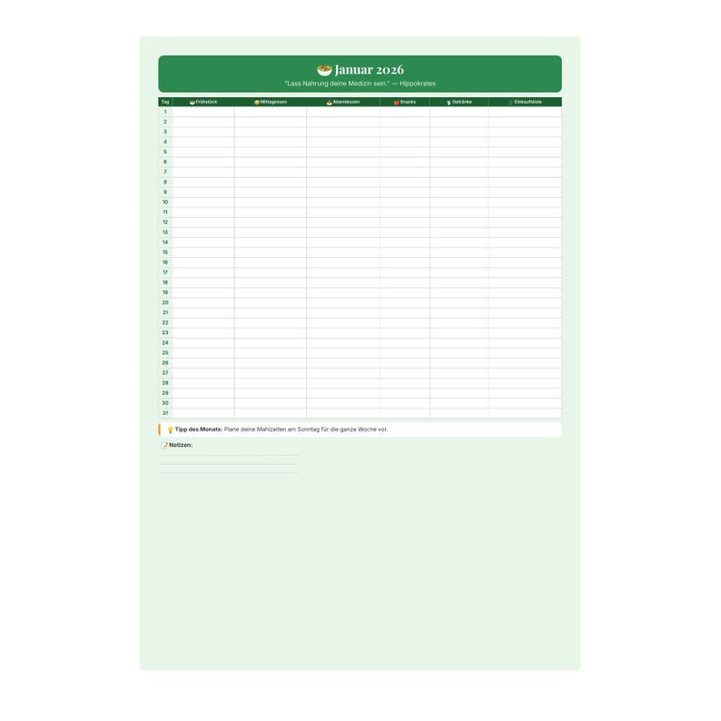 2026 Digital Meal Planner | Weekly Meal Plan | Meal Prep | PDF Download ...