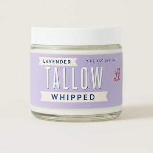 Lavender Whipped Tallow Moisturizer | Natural Beef Tallow Lotion | Calming, Preservative-Free Skincare by Lady May Tallow
