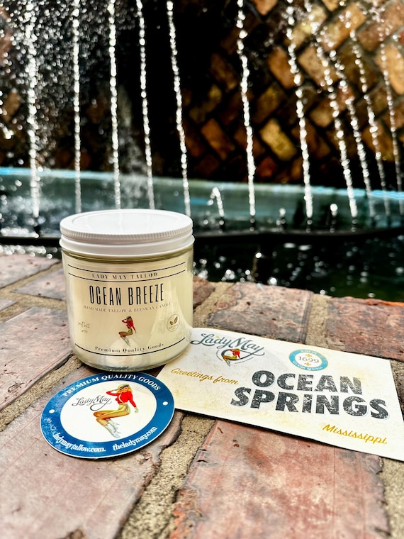 Clean-Burning Ocean Breeze, Tallow & Beeswax Candle | Hand-Poured