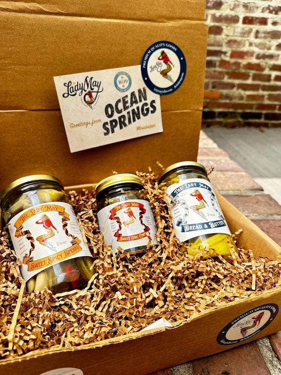 3 Pack Pickles & Pickled Veggies, Premium Quality Gift Box by The Lady May