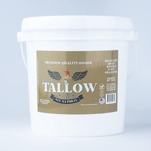 Bulk Beef Tallow 8 Pounds | 100% Grass-Fed Unscented Tallow for Skincare, Soap Making & Candles