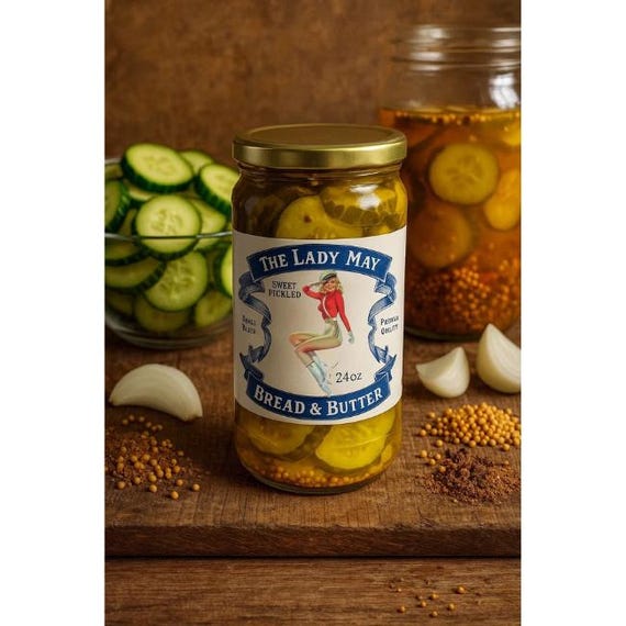 Sweet Bread & Butter Pickle Slices – 24oz | Classic Sweet, Tangy Pickles | Small Batch Gourmet Pickles