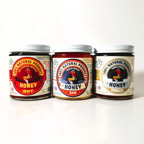 Honey Trio Gift Box - 9oz - Raw, Hot, Vanilla