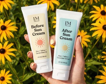 Tallow Sun Care Duo - Natural Before & After Sun Cream Gift Set with Zinc Oxide