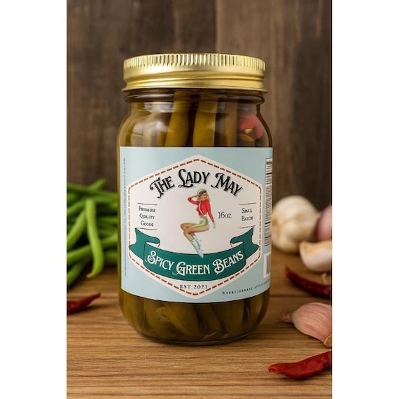 Southern Pickled Green Beans |16oz Jar| Small Batch, All natural