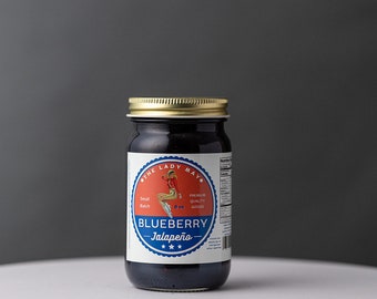 Blueberry Jalapeño Pepper Jelly, 8oz, Premium Quality Goods by The Lady May