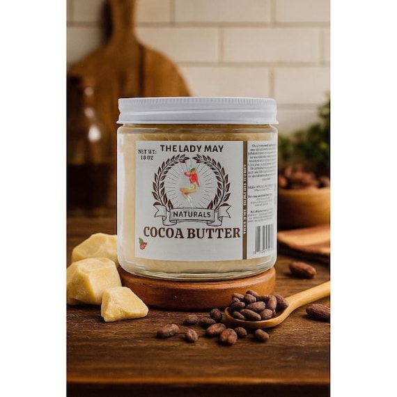 Raw Cocoa Butter – 100% Pure, Unrefined | Natural Moisturizer for Skin, Hair & Body Care Recipes
