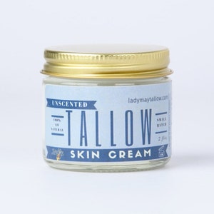 2oz All Natural Tallow Lotion, One Ingredient Skin Cream