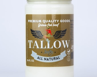 Lady May Beef Tallow, 24oz, Premium Quality Grass-Fed Beef fat