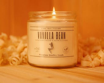 Lady May Tallow "Classic" Tallow & Beeswax Candle 16oz | 7 Natural Scents | Non-Toxic Clean Burning