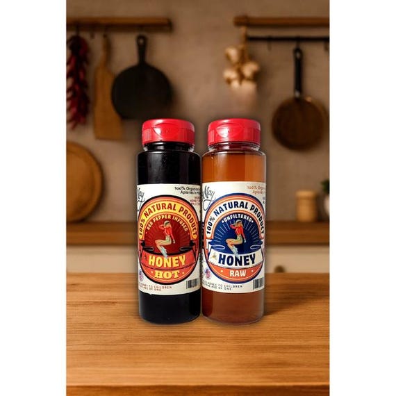 Sweet Heat Honey Duo - 12oz - Raw Honey & Hot Honey