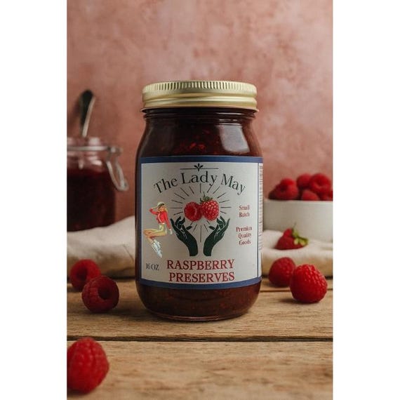 Southern Raspberry Preserves |16oz| Small Batch, All Natural