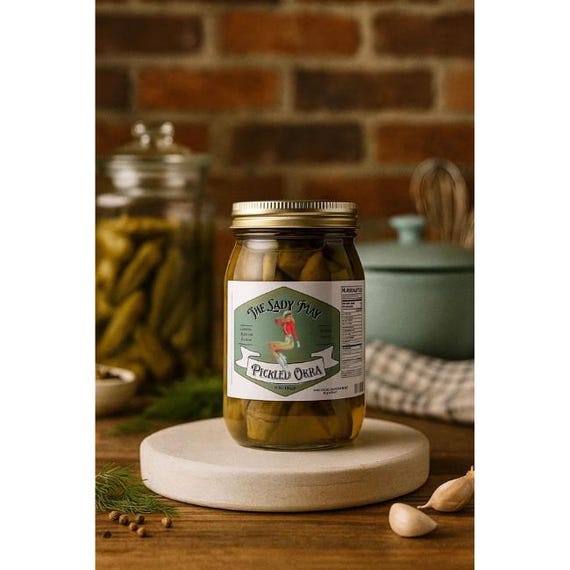 Southern Pickled Okra |16oz Jar| Small Batch, All natural