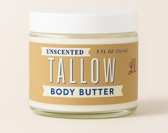 Original Tallow Body Butter - Unscented Beef Tallow Moisturizer | Lady May
