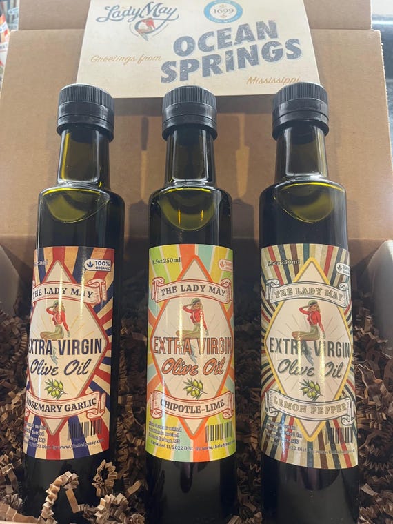 Infused Extra Virgin Olive Oil Collection, Cooking, Baking, Marinade, Sautéing or Dressing Rosemary Garlic, Chipotle Line and Lemon Pepper