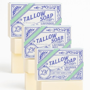 Beef Tallow Soap Bar Set – Handmade Natural Soap, Sensitive Skin