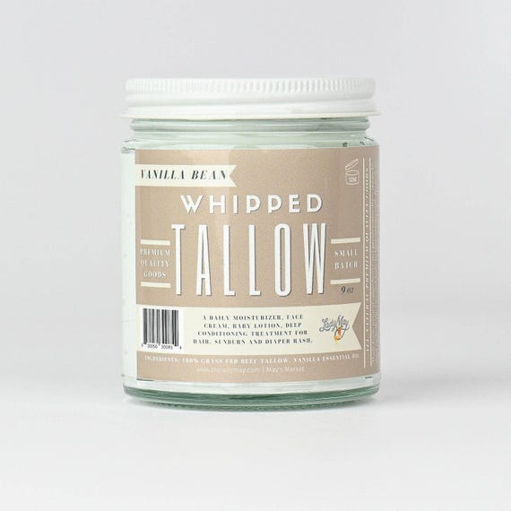 Vanilla Whipped Tallow Moisturizer | 100% Natural Skincare | Deep Hydration for Face & Body