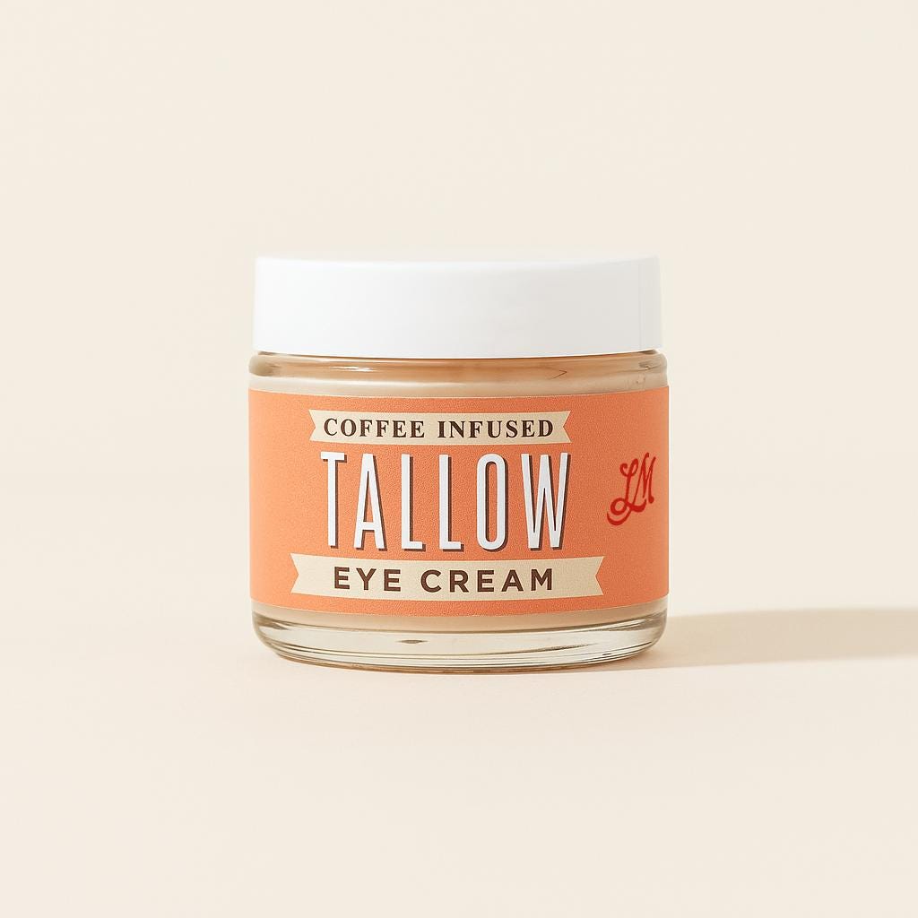 Lady May Coffee-Infused Tallow Eye Cream - Grass-Fed Beef Tallow & Jojoba