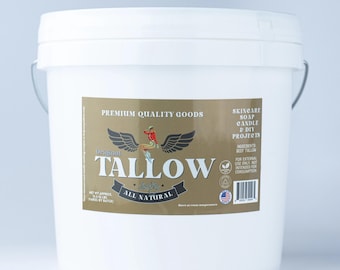 Bulk Grass-Fed Beef Tallow for Soap Making, Candle Making and Skincare | 2, 8 & 16 lb | Rendered Unscented Tallow for DIY Makers