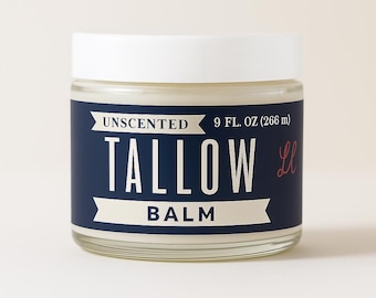 Unscented Tallow Balm | Beef Tallow with Vitamin E & Jojoba | Preservative-Free Skincare by Lady May
