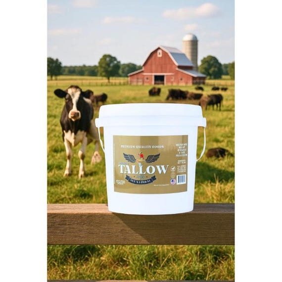 2 lb Natural Beef Tallow | Unscented Tallow for Soap Making, Candles, and More