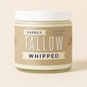 Vanilla Whipped Tallow Face and Body Moisturizer – Grass-Fed Beef Tallow