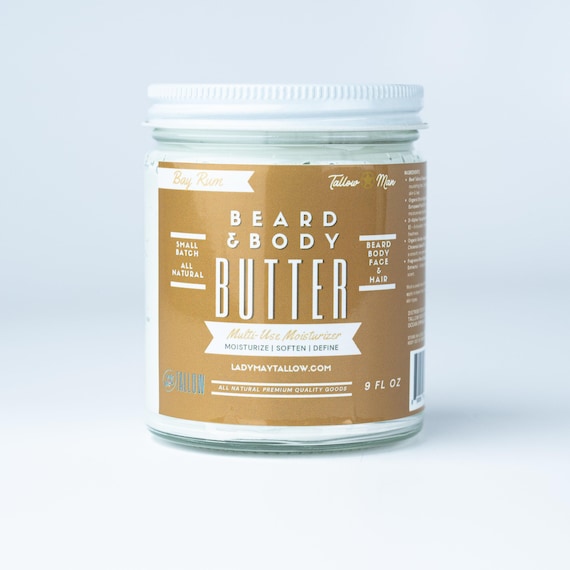Men's Bay Rum Tallow Beard Butter | All-Natural Men’s Grooming | Skin & Beard Hydration
