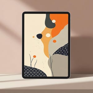 Geometric Boho iPad Wallpaper: Minimalist Abstract Design (Digital Download)