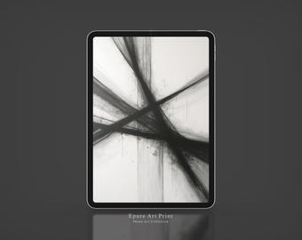 Modern Minimalist Black & White iPad Wallpaper一Abstract Art