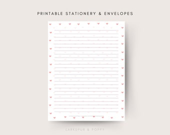 Sprinkles of Love - Printable Digital Stationery Set | Lined Unlined Paper | Letter Writing Sheet and Envelope | A4 & US Letter 8.5x11