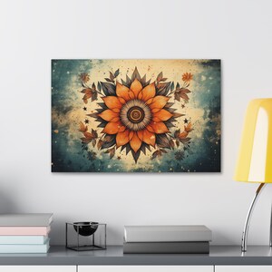 Vintage Style Old West Floral Print, Wall Art, Wall Print, Wall Canvas Print, Ready to Hang, Western Wall Art, Vintage Wall Decor