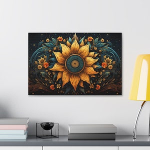 Vintage Style Western Dark Cottagecore Wall Art, Western Floral Wall Decor for Western and Southwestern Homes, Ready to Hang Canvas Print