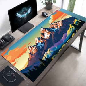 Grand Teton National Park Schreibtischmatte, Kawaii Berg Mousepad, Western Mauspad, Gaming Mausmatte XL, Große Schreibtischmatte