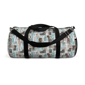 Southwestern Pattern Duffel Bag: Teal, Tan & Brown Gym Travel Bag