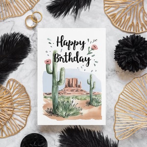 Carte d'anniversaire du désert pour téléchargement immédiat, carte d'anniversaire imprimable du désert, téléchargement numérique