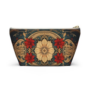 Vintage Western Floral Cosmetic Bag: Travel Makeup Pouch