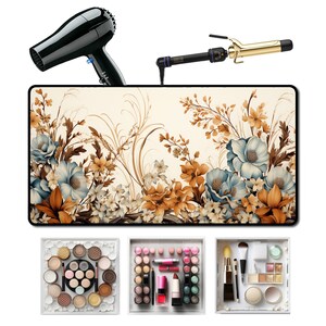 Floral Delight Makeup Mat, Cosmetic Mat, Vanity Table Cover