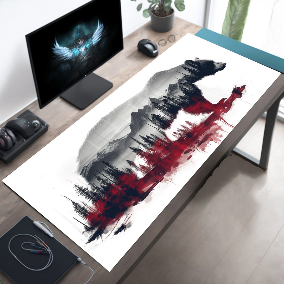 (90x40x0.4cm) Computer Desk Mat - Big Beard Uncle Series, Smooth Gaming Surface - Style 5