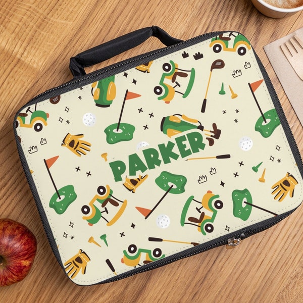 Personalized Golf Lunch Box for Kids, Custom Lunch Box, Golf Lunch Bag, Lunch Bag for Her, Kids Lunch Box, Insulated Lunch Box