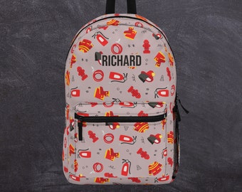 Firefighter Backpack Personalizable, Kids Firefighter School Bag, Custom Name Backpack, Fire Truck Kids Backpack, Fire Fighter Bag for Kid