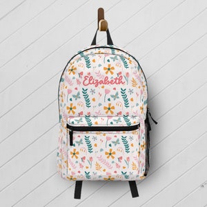 Dainty Floral Backpack for Kids, Back to School Backpack Lunchbox Set, Flower Book Bag Birthday Gift for Niece, Girls School Bag