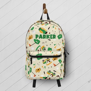 Golf Backpack, Kid School Bag, Golf School Backpack, Custom Name Backpack, Golf Backpack, Gift for Golfer, Golf Gift for Kid