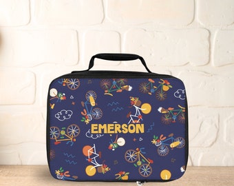 Personalized Bicycle Lunchbox, Kids Insulated Lunch Bag