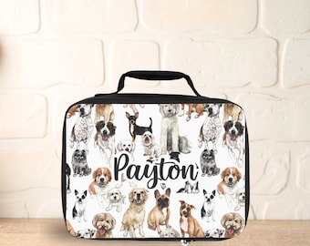 Personalized Dog Breed Lunch Box, Custom Kid's Lunch Bag